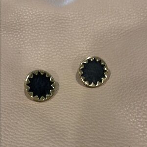 Gold and Black Stud Earrings